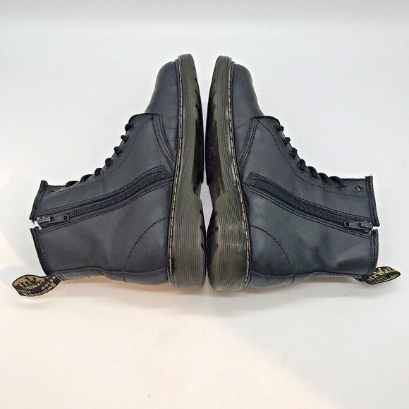 Dr. Martens Docs 1460 J Combat Boots M4 L5 EU36 Black Leather Side Zip High Top - Picture 7 of 11